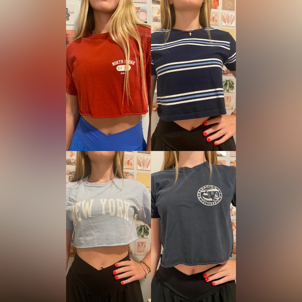 LOT of 4-Brandy Melville Cropped t-shirts